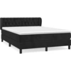 Image de vidaXL Lit boxspring avec matelas noir 140x190 cm velours