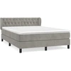 Image de vidaXL Lit boxspring avec matelas gris clair 140x200 cm velours