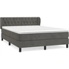 Image de vidaXL Lit boxspring avec matelas gris foncé 140x200 cm velours