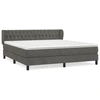 Image de vidaXL Lit boxspring avec matelas gris foncé 160x200 cm velours