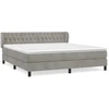 Image de vidaXL Lit boxspring avec matelas gris clair 180x200 cm velours