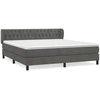 Image de vidaXL Lit boxspring avec matelas gris foncé 180x200 cm velours