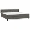 Image de vidaXL Lit boxspring avec matelas gris foncé 200x200 cm velours
