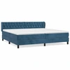 Image de vidaXL Lit boxspring avec matelas bleu foncé 200x200 cm velours