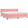Image de vidaXL Lit boxspring avec matelas rose 200x200 cm velours