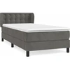 Image de vidaXL Lit boxspring avec matelas gris foncé 80x200 cm velours