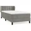 Image de vidaXL Lit boxspring avec matelas gris clair 90x190 cm velours