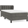 Image de vidaXL Lit boxspring avec matelas gris foncé 90x190 cm velours