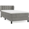 Image de vidaXL Lit boxspring avec matelas gris clair 90x200 cm velours