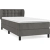 Image de vidaXL Lit boxspring avec matelas gris foncé 90x200 cm velours