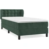 Image de vidaXL Lit boxspring avec matelas vert foncé 90x200 cm velours