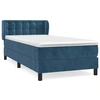 Image de vidaXL Lit boxspring avec matelas bleu foncé 90x200 cm velours