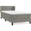 Image de vidaXL Lit boxspring avec matelas gris clair 100x200 cm velours