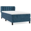 Image de vidaXL Lit boxspring avec matelas bleu foncé 100x200 cm velours