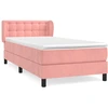 Image de vidaXL Lit boxspring avec matelas rose 100x200 cm velours