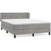 Image de vidaXL Lit boxspring avec matelas gris clair 140x190 cm velours