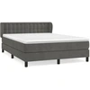 Image de vidaXL Lit boxspring avec matelas gris foncé 140x190 cm velours
