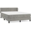 Image de vidaXL Lit boxspring avec matelas gris clair 140x200 cm velours