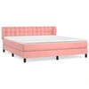 Image de vidaXL Lit boxspring avec matelas rose 160x200 cm velours