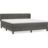 Image de vidaXL Lit boxspring avec matelas gris foncé 180x200 cm velours