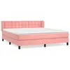 Image de vidaXL Lit boxspring avec matelas rose 180x200 cm velours