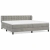 Image de vidaXL Lit boxspring avec matelas gris clair 200x200 cm velours