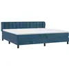 Image de vidaXL Lit boxspring avec matelas bleu foncé 200x200 cm velours