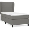 Image de vidaXL Lit boxspring avec matelas gris foncé 80x200 cm Tissu