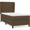 Image de vidaXL Lit boxspring avec matelas brun foncé 80x200 cm Tissu