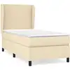 Image de vidaXL Lit boxspring avec matelas Crème 80x200 cm Tissu