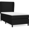 Image de vidaXL Lit boxspring avec matelas noir 90x190 cm Tissu