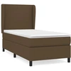 Image de vidaXL Lit boxspring avec matelas brun foncé 90x190 cm Tissu