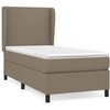 Image de vidaXL Lit boxspring avec matelas Taupe 90x190 cm Tissu