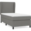 Image de vidaXL Lit boxspring avec matelas gris foncé 90x200 cm Tissu