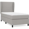 Image de vidaXL Lit boxspring avec matelas gris clair 100x200 cm Tissu
