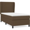 Image de vidaXL Lit boxspring avec matelas brun foncé 100x200 cm Tissu