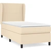 Image de vidaXL Lit boxspring avec matelas Crème 100x200 cm Tissu