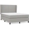 Image de vidaXL Lit boxspring avec matelas gris clair 140x190 cm Tissu