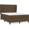Image de vidaXL Lit boxspring avec matelas brun foncé 140x190 cm Tissu