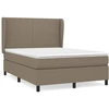 Image de vidaXL Lit boxspring avec matelas Taupe 140x190 cm Tissu