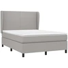 Image de vidaXL Lit boxspring avec matelas gris clair 140x200 cm Tissu