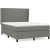 Image de vidaXL Lit boxspring avec matelas gris foncé 140x200 cm Tissu