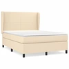Image de vidaXL Lit boxspring avec matelas Crème 140x200 cm Tissu