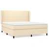 Image de vidaXL Lit boxspring avec matelas Crème 160x200 cm Tissu