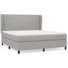Image de vidaXL Lit boxspring avec matelas gris clair 180x200 cm Tissu