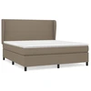 Image de vidaXL Lit boxspring avec matelas Taupe 180x200 cm Tissu
