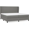 Image de vidaXL Lit boxspring avec matelas gris foncé 200x200 cm Tissu