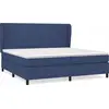 Image de vidaXL Lit boxspring avec matelas bleu 200x200 cm Tissu