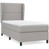 Image de vidaXL Lit boxspring avec matelas gris clair 90x190 cm Tissu
