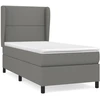 Image de vidaXL Lit boxspring avec matelas gris foncé 90x190 cm Tissu